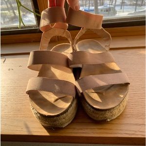 Nude/pink platform sandals